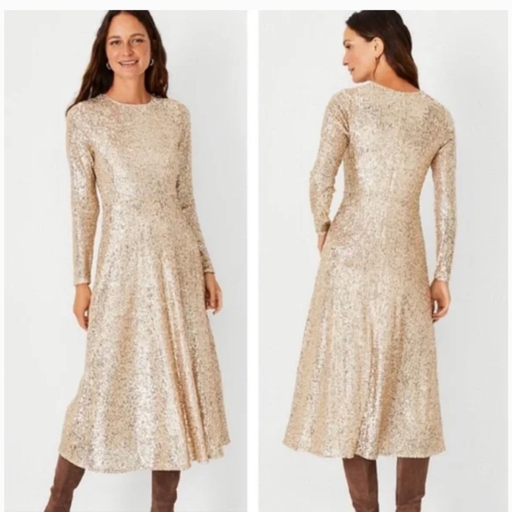 Anne Taylor Petite Sequin midi dress